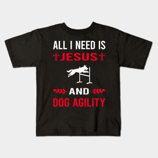 I Need Jesus And Dog Agility Training Kids T-Shirt